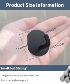 Alternative view of Rise age Adhesive Hooks Heavy Duty Waterproof in Shower Hooks for Hanging Loofah. Towels. Clothes. Robes for Bathroom Removable Adhesive Wall Hooks Door Hook Stainless Steel Black Stick on Hooks 4 Pcs